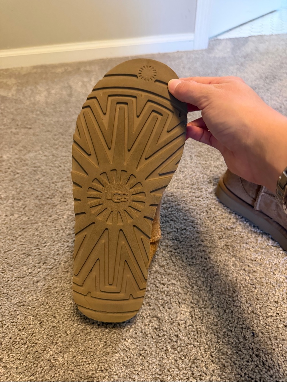 UGG Chestnut Suede Shearling-Lined Ankle Booties - Picture 5 of 8